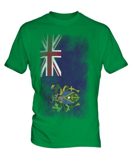 Pitcairn Islands Faded Flag Mens T-Shirt