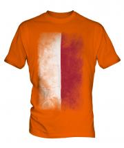 Poland Faded Flag Mens T-Shirt
