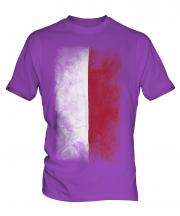 Poland Faded Flag Mens T-Shirt