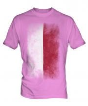 Poland Faded Flag Mens T-Shirt