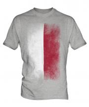Poland Faded Flag Mens T-Shirt