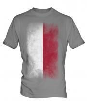Poland Faded Flag Mens T-Shirt