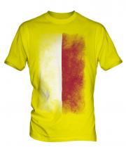 Poland Faded Flag Mens T-Shirt