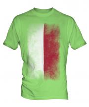 Poland Faded Flag Mens T-Shirt