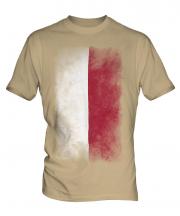Poland Faded Flag Mens T-Shirt