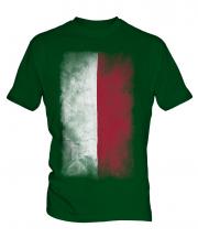 Poland Faded Flag Mens T-Shirt