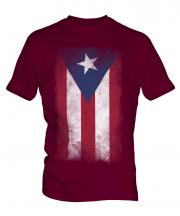 Puerto Rico Faded Flag Mens T-Shirt