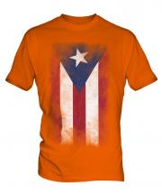 Puerto Rico Faded Flag Mens T-Shirt