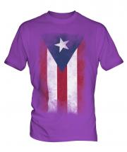 Puerto Rico Faded Flag Mens T-Shirt