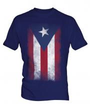 Puerto Rico Faded Flag Mens T-Shirt
