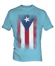 Puerto Rico Faded Flag Mens T-Shirt