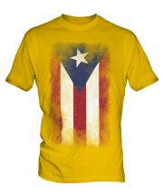 Puerto Rico Faded Flag Mens T-Shirt