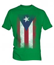 Puerto Rico Faded Flag Mens T-Shirt