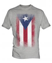 Puerto Rico Faded Flag Mens T-Shirt