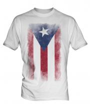 Puerto Rico Faded Flag Mens T-Shirt