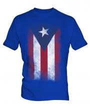 Puerto Rico Faded Flag Mens T-Shirt
