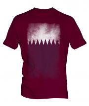 Qatar Faded Flag Mens T-Shirt