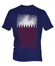 Qatar Faded Flag Mens T-Shirt