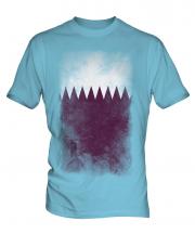 Qatar Faded Flag Mens T-Shirt