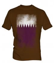 Qatar Faded Flag Mens T-Shirt