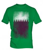 Qatar Faded Flag Mens T-Shirt