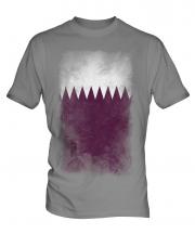 Qatar Faded Flag Mens T-Shirt