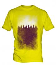 Qatar Faded Flag Mens T-Shirt