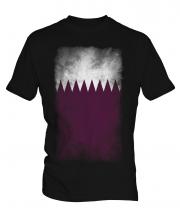 Qatar Faded Flag Mens T-Shirt