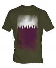 Qatar Faded Flag Mens T-Shirt