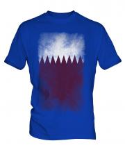 Qatar Faded Flag Mens T-Shirt