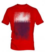 Qatar Faded Flag Mens T-Shirt