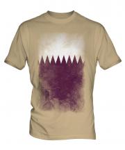 Qatar Faded Flag Mens T-Shirt