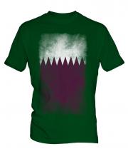 Qatar Faded Flag Mens T-Shirt