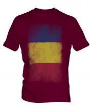 Romania Faded Flag Mens T-Shirt