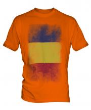 Romania Faded Flag Mens T-Shirt
