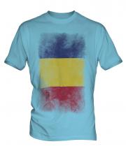Romania Faded Flag Mens T-Shirt