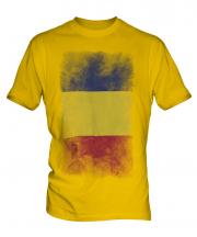 Romania Faded Flag Mens T-Shirt