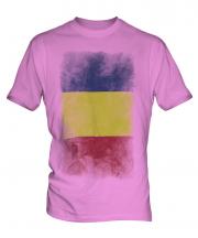 Romania Faded Flag Mens T-Shirt