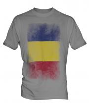 Romania Faded Flag Mens T-Shirt