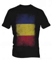 Romania Faded Flag Mens T-Shirt