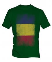 Romania Faded Flag Mens T-Shirt