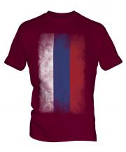 Russia Faded Flag Mens T-Shirt