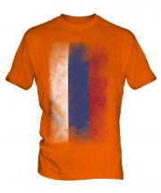 Russia Faded Flag Mens T-Shirt