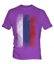 Russia Faded Flag Mens T-Shirt