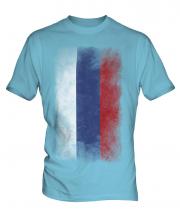 Russia Faded Flag Mens T-Shirt