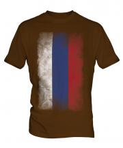 Russia Faded Flag Mens T-Shirt