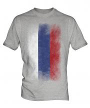 Russia Faded Flag Mens T-Shirt