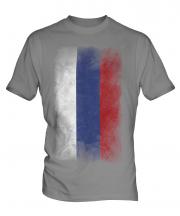 Russia Faded Flag Mens T-Shirt