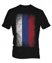 Russia Faded Flag Mens T-Shirt