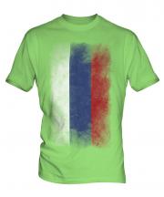 Russia Faded Flag Mens T-Shirt